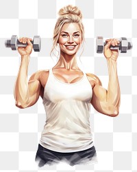 PNG Dumbbell portrait exercise fitness. 