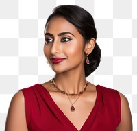 PNG Necklace lipstick portrait headshot transparent background