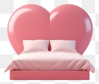 PNG Bed furniture bedroom heart. AI generated Image by rawpixel.