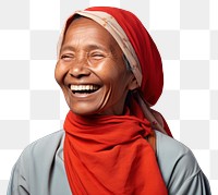 PNG Portrait laughing adult scarf. AI generated Image by rawpixel.