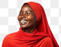 PNG Portrait adult smile headscarf. 