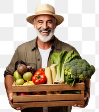 PNG Vegetable smiling holding farmer. 