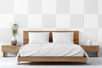 Bed room png,  transparent mockup