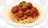 PNG Spaghetti meatball pasta food. AI generated Image by rawpixel.