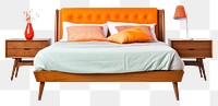 PNG Bed furniture cushion bedroom transparent background