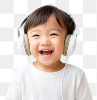 PNG Headphones listening headset smile. 