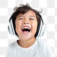 PNG Headphones listening laughing headset. 