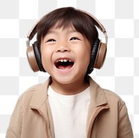 PNG Headphones listening laughing headset. 