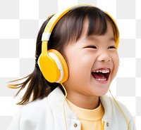 PNG Headphones listening laughing headset. 