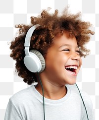 PNG Headphones listening laughing headset. AI generated Image by rawpixel.