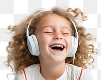 PNG Headphones listening laughing smile. AI generated Image by rawpixel.