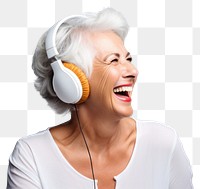 PNG Headphones listening laughing headset. 