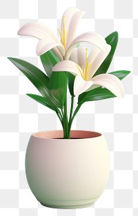 PNG Lily flower plant vase. AI generated Image by rawpixel.