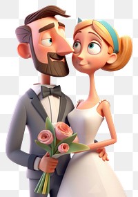 PNG Wedding cartoon adult transparent background. AI generated Image by rawpixel.