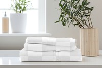 Folded towels png transparent mockup