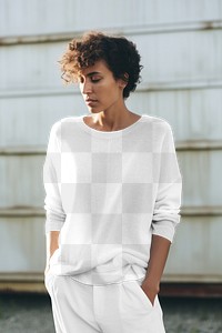 Women's sweaters png, transparent mockup