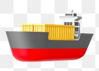 PNG 3D sea shipping, element illustration, transparent background