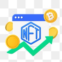 PNG 3D NFT cryptocurrency, element illustration, transparent background