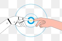 PNG AI robot & human hands, technology illustration, transparent background