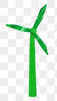 PNG Wind turbine, environment paper craft, transparent background