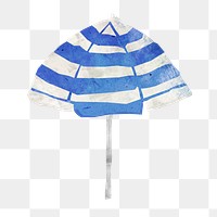 Beach umbrella png, paper craft element, transparent background