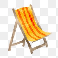 Beach chair png, paper craft element, transparent background