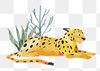 PNG Leopard tiger, animal paper craft, transparent background