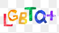 LGBTQ word png, colorful paper craft collage, transparent background