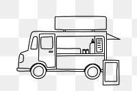 PNG food truck doodle illustration, transparent background