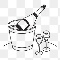 PNG wine tasting doodle illustration, transparent background