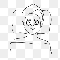 PNG spa treatment doodle illustration, transparent background