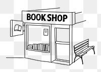 PNG book store doodle illustration, transparent background