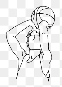 PNG shooting basketball doodle illustration, transparent background