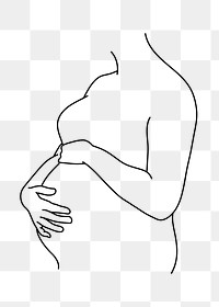 PNG pregnant person doodle illustration, transparent background