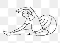 PNG pregnancy workout doodle illustration, transparent background