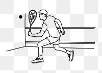 PNG squash sport doodle illustration, transparent background