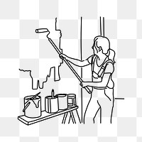 PNG home renovation doodle illustration, transparent background