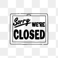 PNG store closed sign doodle illustration, transparent background