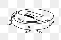 PNG robot vacuum cleaner doodle illustration, transparent background