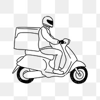 PNG delivery service doodle illustration, transparent background