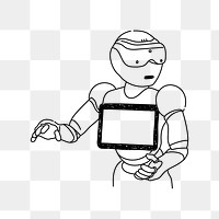 PNG robot artificial intelligence doodle illustration, transparent background