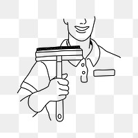 PNG window cleaning service doodle illustration, transparent background