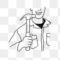 PNG handyman service doodle illustration, transparent background