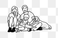 PNG happy family doodle illustration, transparent background