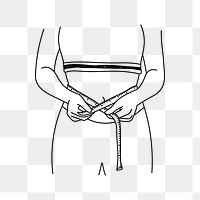 PNG weight loss doodle illustration, transparent background