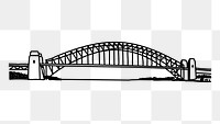 PNG Sydney Harbour Bridge Australia doodle illustration, transparent background