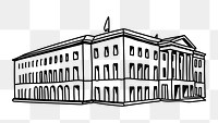 PNG university building doodle illustration, transparent background