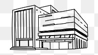 PNG urban building doodle illustration, transparent background