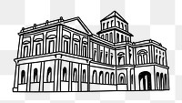 PNG government building doodle illustration, transparent background