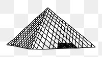 PNG Louvre Museum France doodle illustration, transparent background